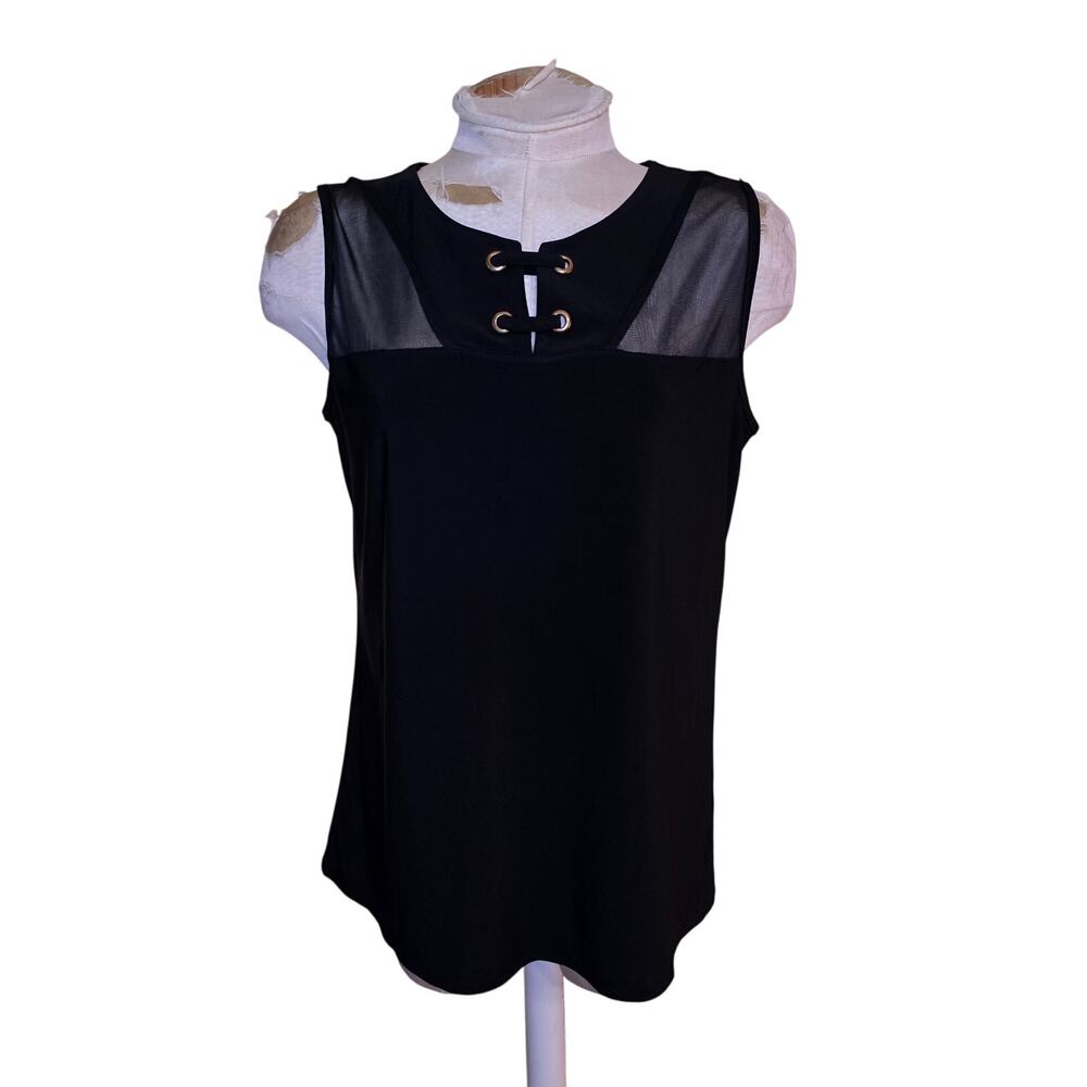 Atelier 29 Women's Sleeveless‎ Blouse Size Large Black Pullover NWT